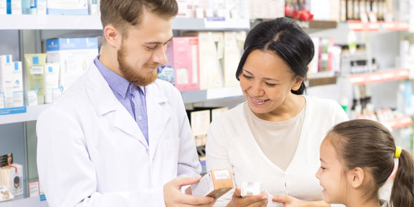 Pharmacist Helping Family